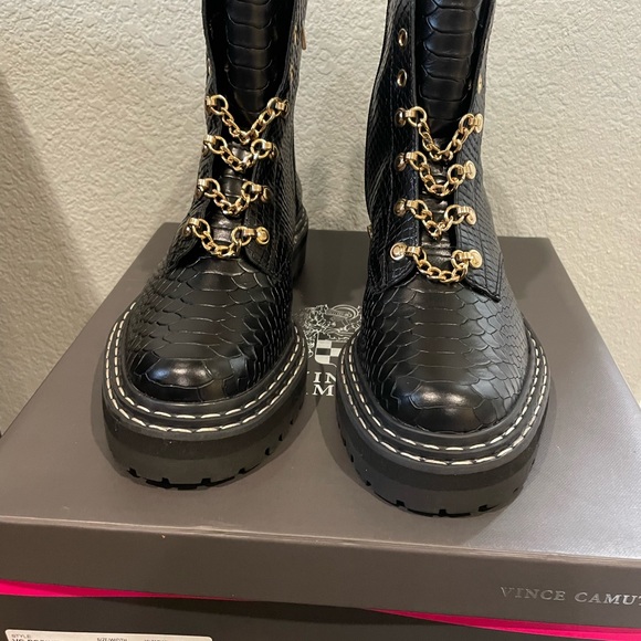 Vince Camaro Snake Skin Combat Boot - Picture 3 of 4